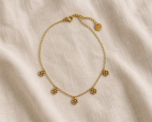 Pulsera flores doradas